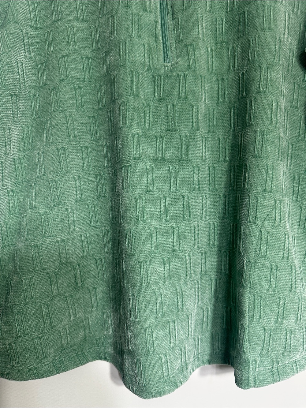 Denin & Co Mint/Sage Green Quarter-Zip Textured Pullover Sweater Size LP - Picture 5 of 15